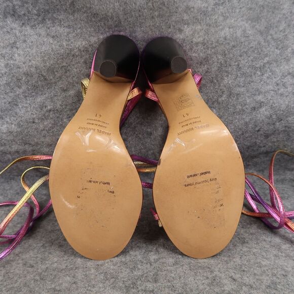 Isabel Marant Shoes Womens 41 Sandals Aliza Ombre Leather Metallic Ankle Wrap - Picture 13 of 16